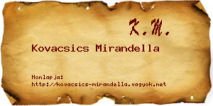 Kovacsics Mirandella névjegykártya